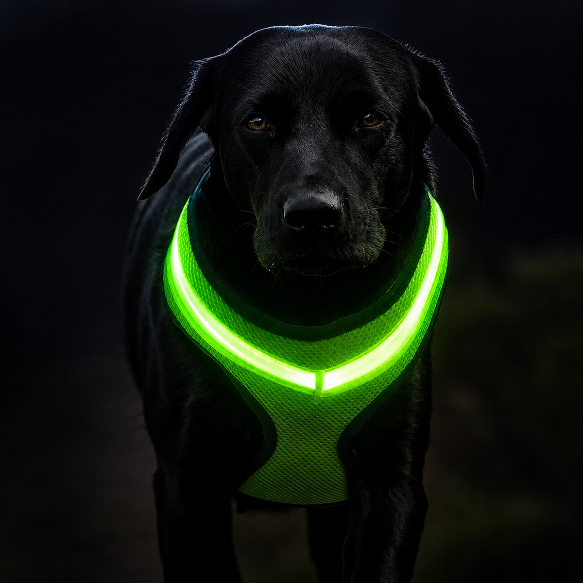 Säkerhetssele med reflex och LED för hund